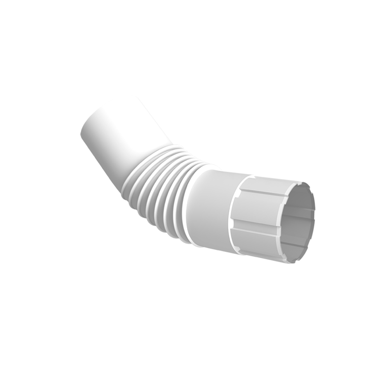 Колено круглое Ø90 Vortex Mix PE RAL 9003 сигнальный белый