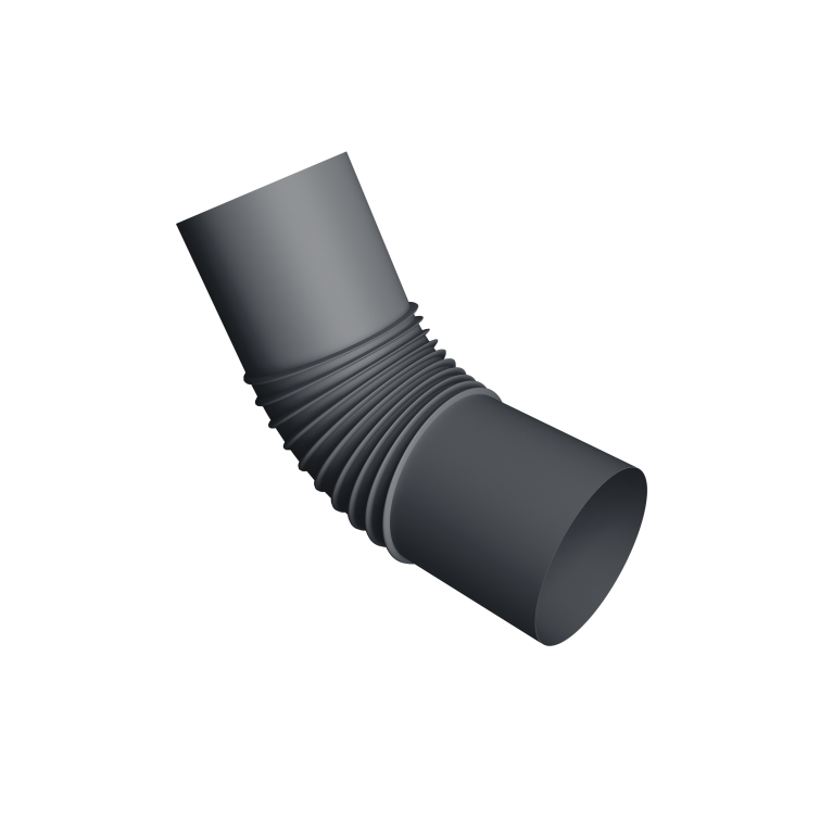 Колено стока круглое Ø90 Vortex Mix PE RAL 7024 мокрый асфальт