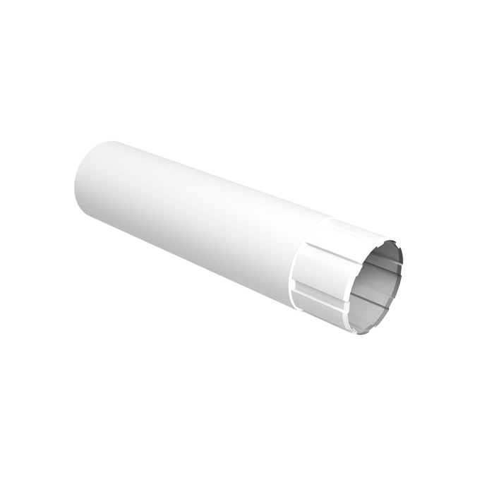 Труба круглая Ø90 Vortex Mix 1 м PE RAL 9003 сигнальный белый