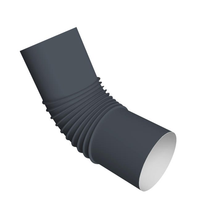Колено стока трубы Vortex Project 146мм RAL 7024 мокрый асфальт