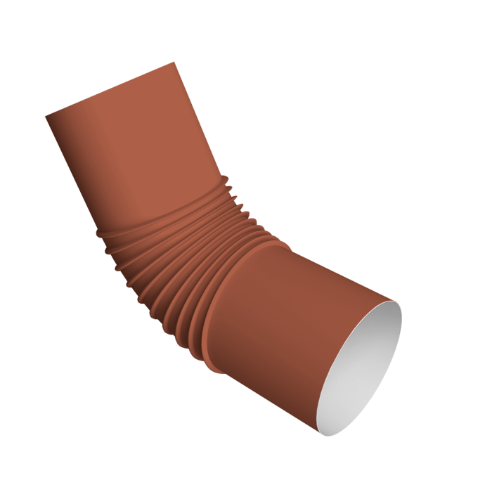 Колено стока трубы Vortex Project 146мм RAL 8004 терракота