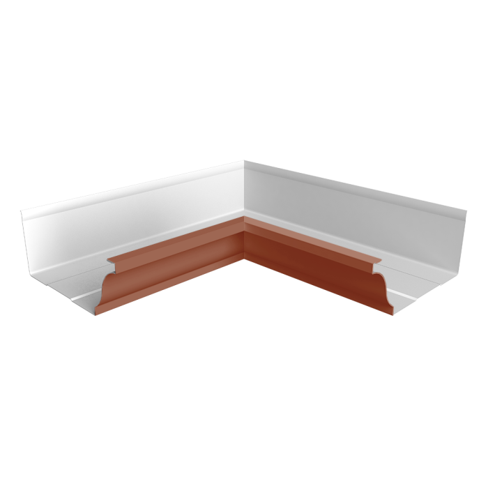 Угол желоба со сварным швом внутренний Vortex Project 210мм RAL 8004 терракота