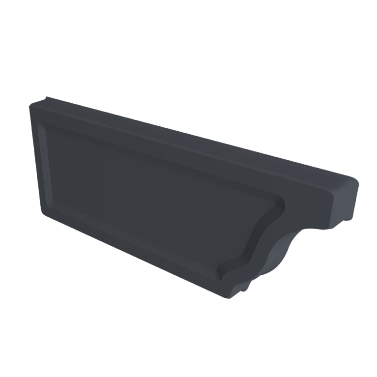 Заглушка желоба левая Vortex Project 210мм RAL 7024 мокрый асфальт