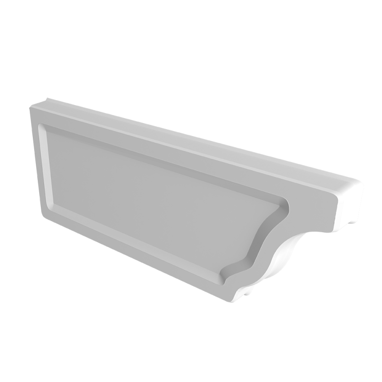 Заглушка желоба левая Vortex Project 210мм RAL 9003 сигнальный белый