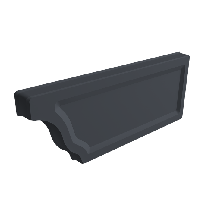 Заглушка желоба правая Vortex Project 210мм RAL 7024 мокрый асфальт