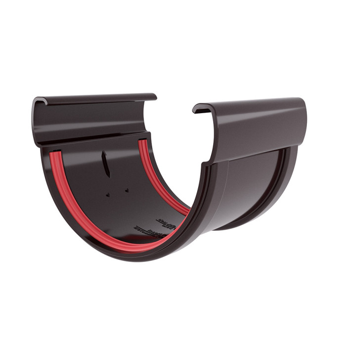 Соединитель желобов Дизайн 135 ПВХ Grand Line коричневый (RR32)