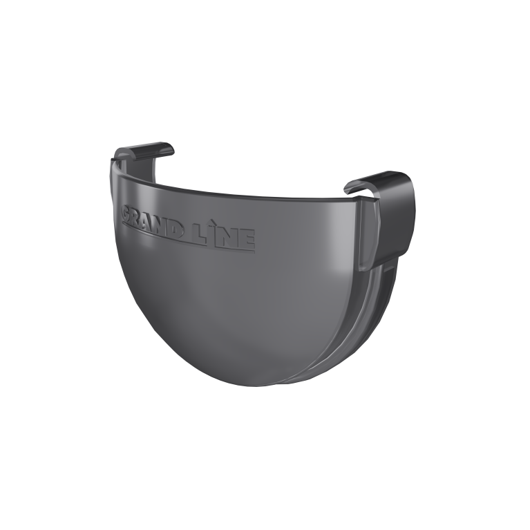 Заглушка желоба Дизайн 135 ПВХ Grand Line графит (RAL 7024)