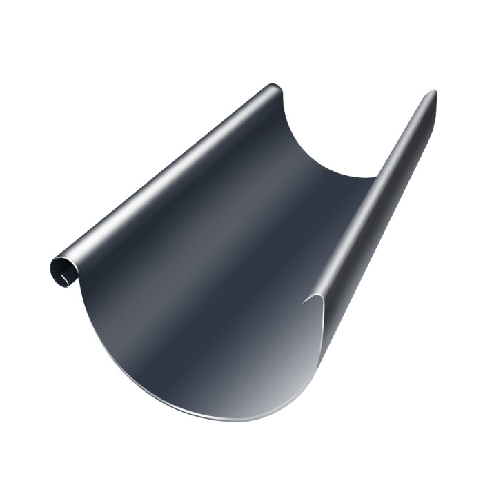 Желоб полукруглый GL PU 125 мм 3 м RAL 7024 мокрый асфальт