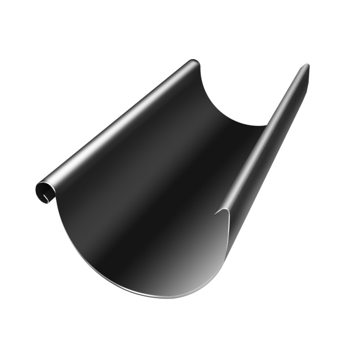 Желоб полукруглый GL PU 125 мм 3 м RAL 9005 черный