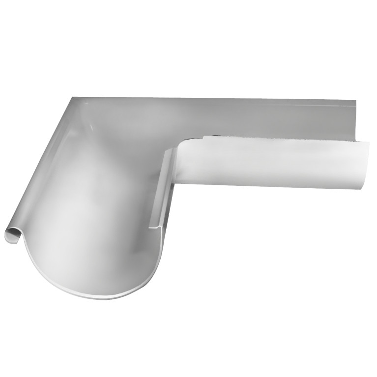 Угол желоба внешний GL PU 90 гр 150 мм RAL 9003 сигнальный белый