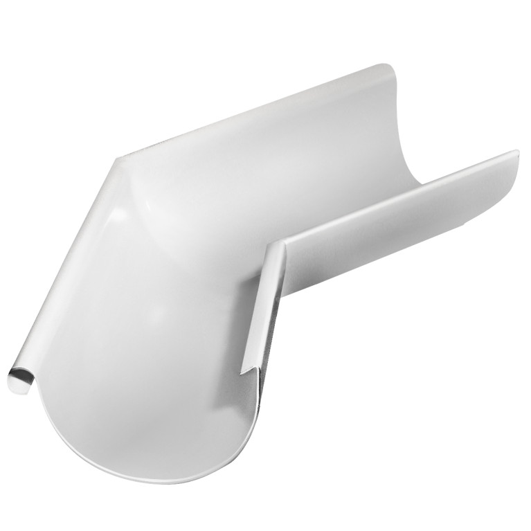 Угол желоба внешний GL PU 135 гр 150 мм RAL 9003 сигнальный белый