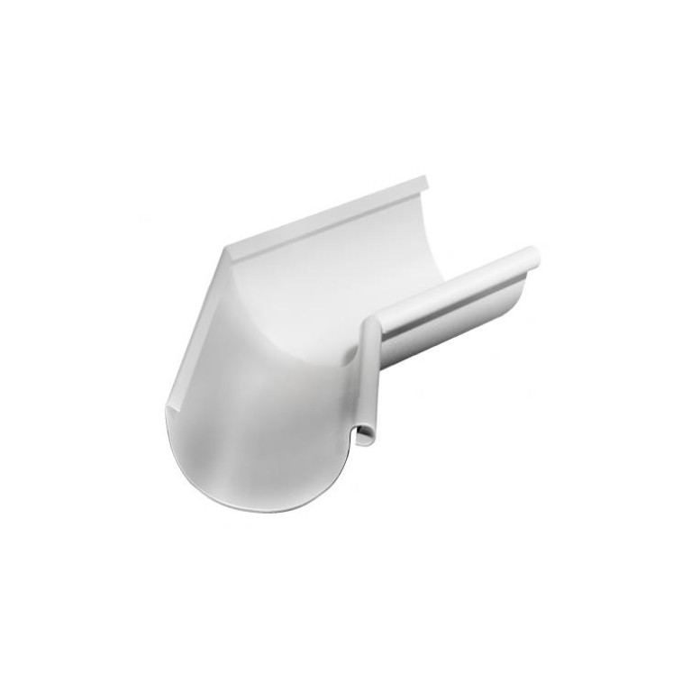 Угол желоба внутренний GL PU 135 гр 150 мм RAL 9003 сигнальный белый