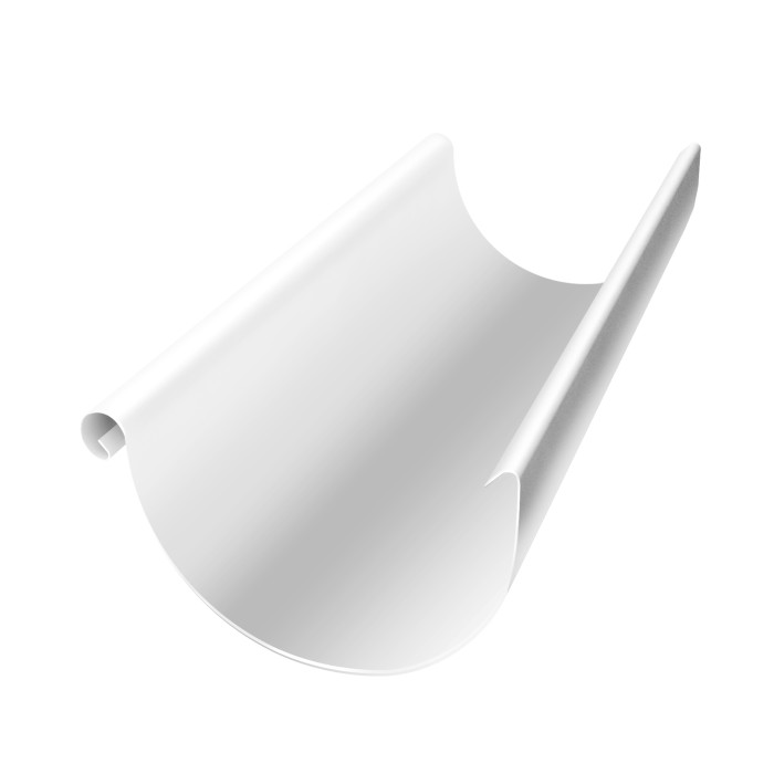 Желоб полукруглый GL PU 150 мм 3 м RAL 9003 сигнальный белый