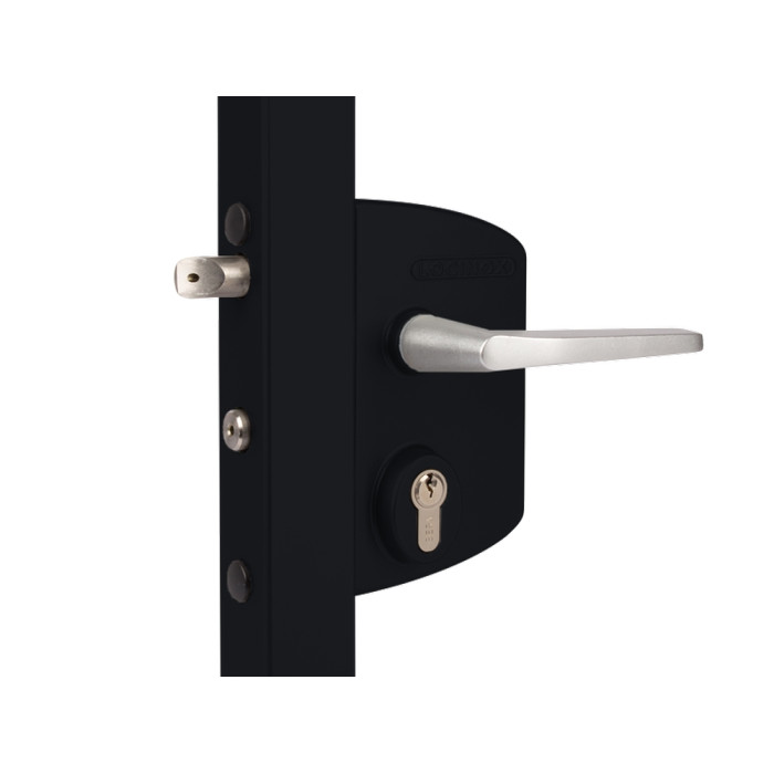 Замок LAKQ 4040 U2L корпус металлический, с ручками из алюминия, черный RAL 9005
