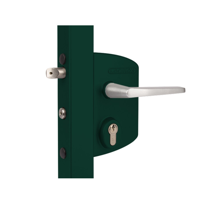 Замок LAKQ 4040 U2L корпус металлический, с ручками из алюминия, зеленый RAL 6005