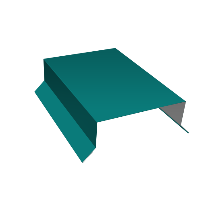 Парапетная крышка прямая 100мм 0,45 PE с пленкой RAL 5021 водная синь (3м)