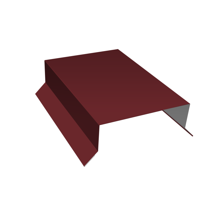 Парапетная крышка прямая 100мм 0,5 Satin с пленкой RAL 3005 красное вино (3м)