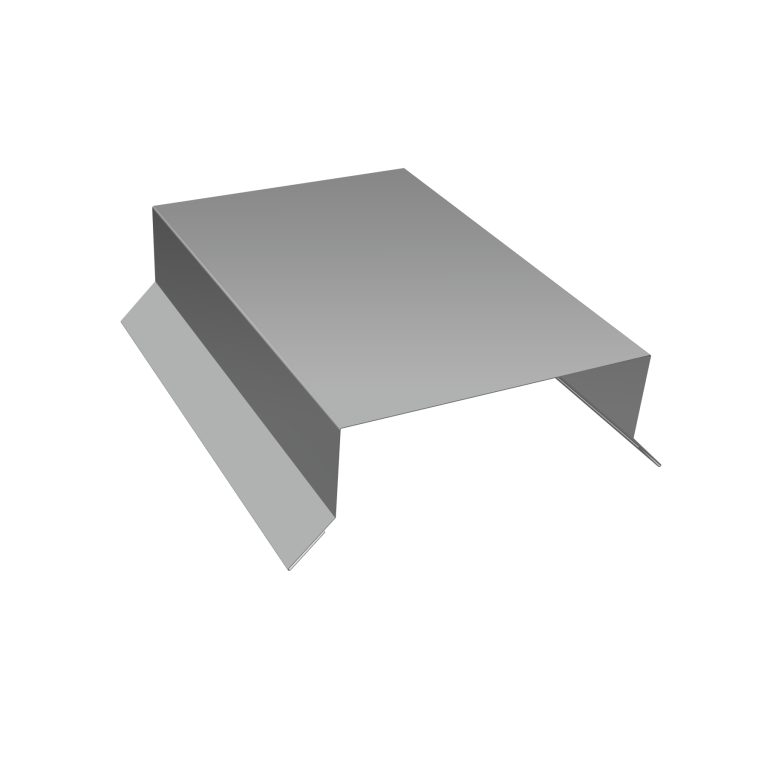 Парапетная крышка прямая 100мм 0,5 Satin с пленкой RAL 9006 бело-алюминиевый (3м)