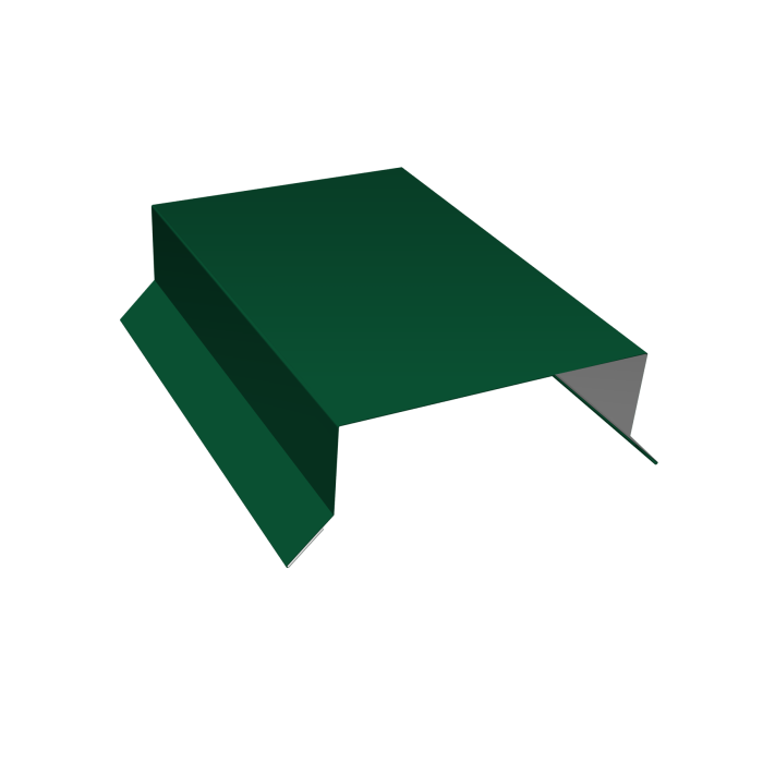 Парапетная крышка прямая 100мм 0,7 PE с пленкой RAL 6005 зеленый мох (2,5м)