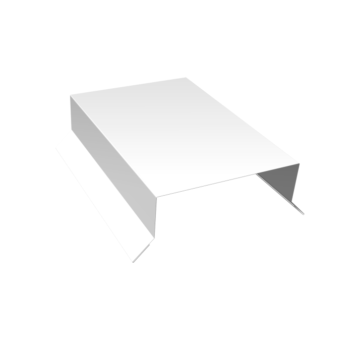 Парапетная крышка прямая 125мм 0,4 PE с пленкой RAL 9003 сигнальный белый (3м)