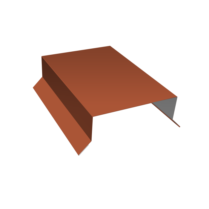 Парапетная крышка прямая 125мм 0,5 Satin с пленкой RAL 8004 терракота (3м)