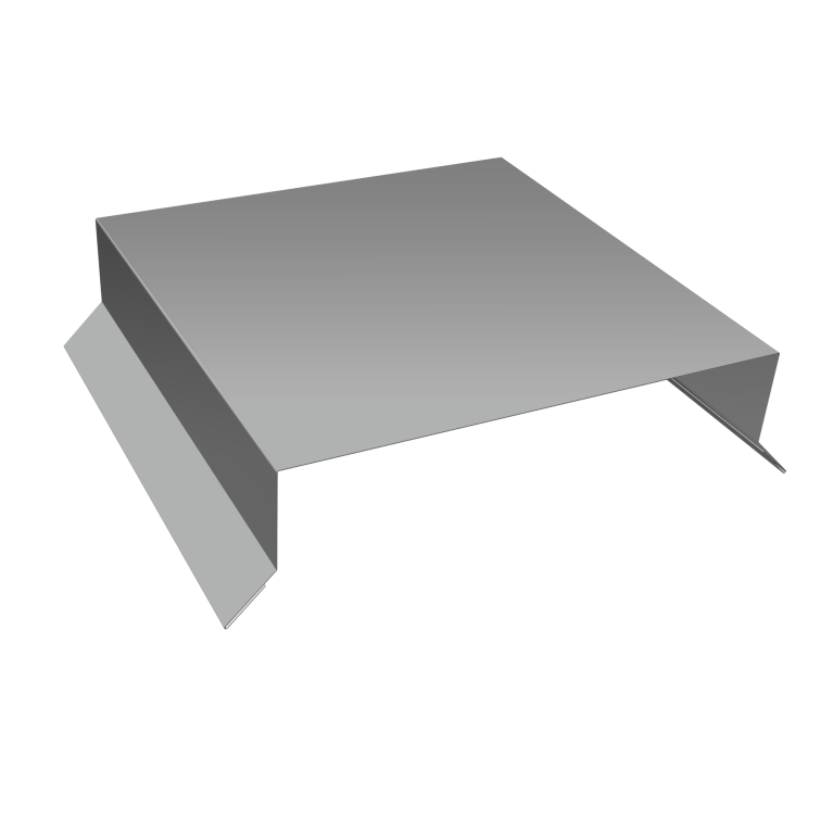 Парапетная крышка прямая 150мм 0,45 PE с пленкой RAL 9006 бело-алюминиевый (2,5м)