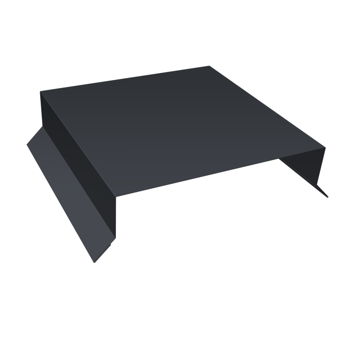 Парапетная крышка прямая 150мм 0,5 Atlas X с пленкой RAL 7024 мокрый асфальт (3м)