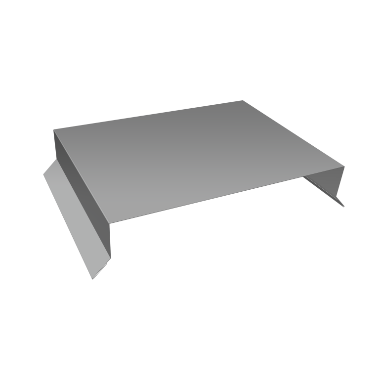 Парапетная крышка прямая 200мм 0,45 PE с пленкой RAL 9006 бело-алюминиевый (3м)