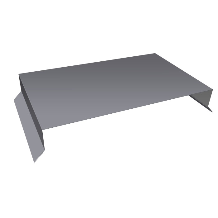 Парапетная крышка прямая 390мм 0,4 PE с пленкой RAL 7004 сигнальный серый (3м)