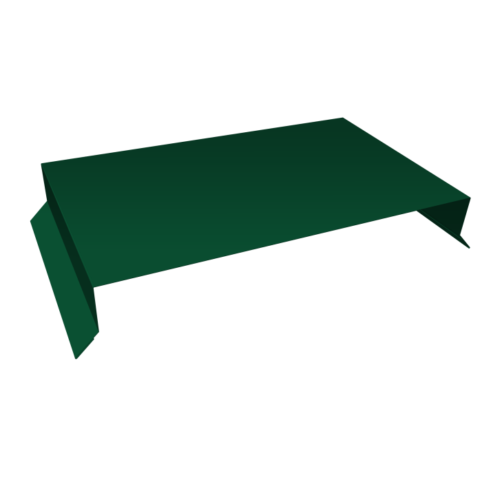 Парапетная крышка прямая 390мм 0,45 PE-Double с пленкой RAL 6005 зеленый мох (2,5м)