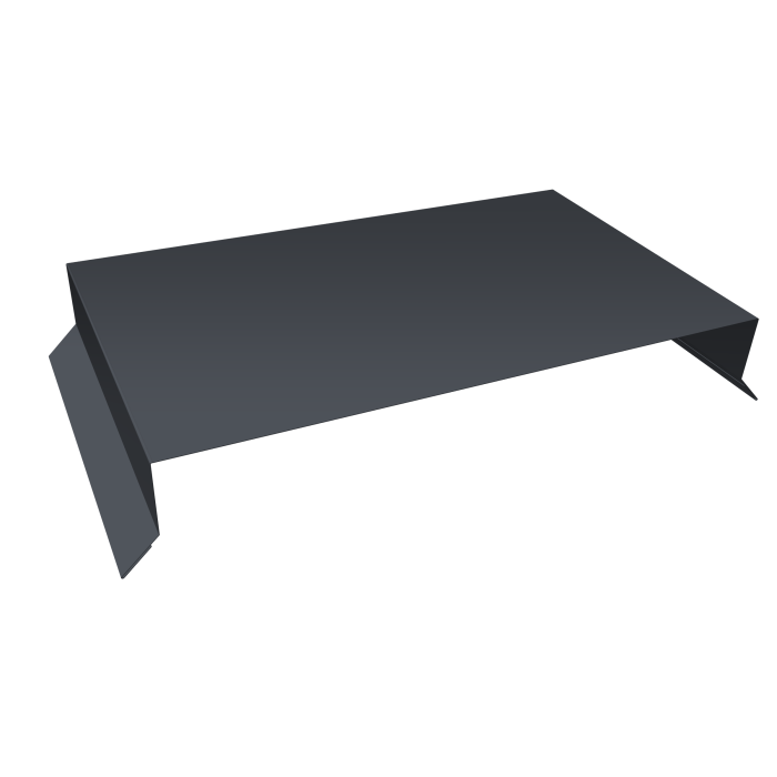 Парапетная крышка прямая 390мм 0,45 PE-Double с пленкой RAL 7024 мокрый асфальт (3м)