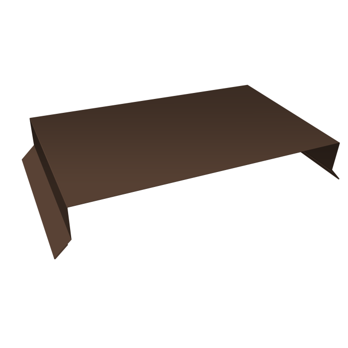 Парапетная крышка прямая 390мм 0,45 PE-Double с пленкой RAL 8017 шоколад (2м)