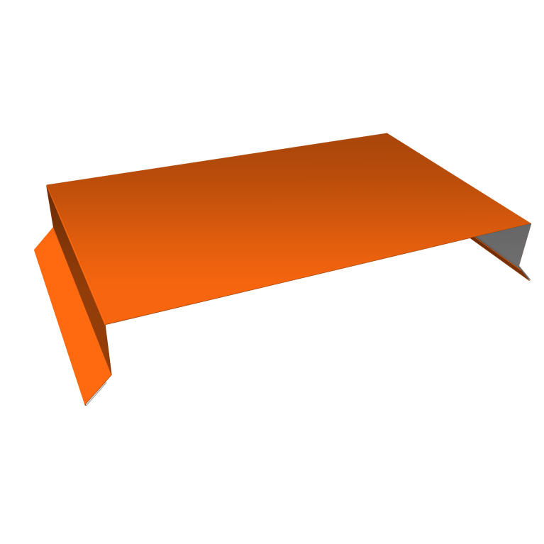 Парапетная крышка прямая 390мм 0,45 PE с пленкой RAL 2004 оранжевый (2м)