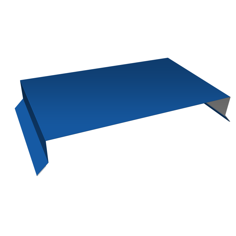 Парапетная крышка прямая 390мм 0,45 PE с пленкой RAL 5005 сигнальный синий (2,5м)