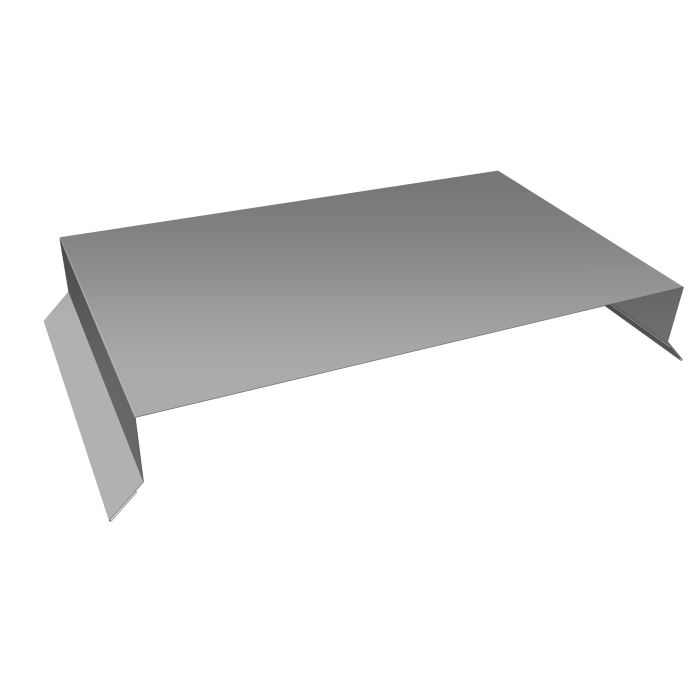 Парапетная крышка прямая 390мм 0,45 PE с пленкой RAL 9006 бело-алюминиевый (3м)