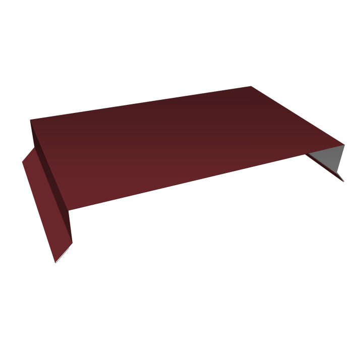 Парапетная крышка прямая 390мм 0,5 Satin Matt RAL 3005 красное вино (2,5м)