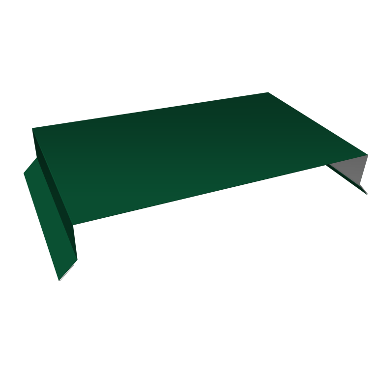 Парапетная крышка прямая 390мм 0,5 Satin Matt RAL 6005 зеленый мох (3м)