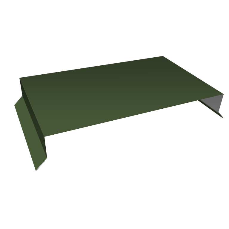 Парапетная крышка прямая 390мм 0,5 Satin Matt TX RAL 6020 хромовая зелень (3м)