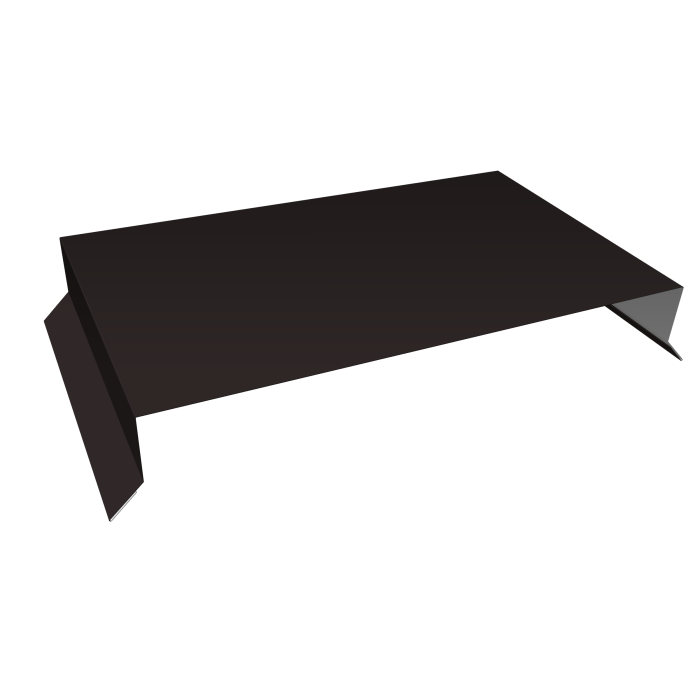 Парапетная крышка прямая 390мм 0,5 Satin с пленкой RAL 9005 черный (2,5м)