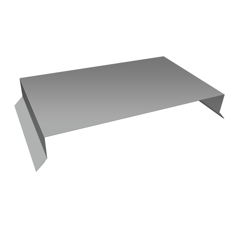 Парапетная крышка прямая 390мм 0,5 Satin с пленкой RAL 9006 бело-алюминиевый (2,5м)