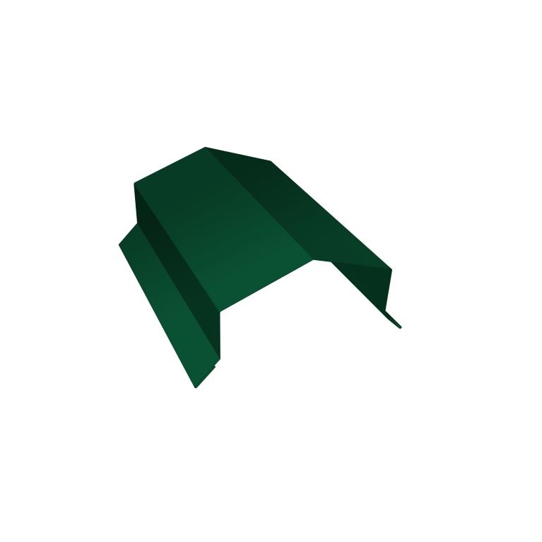 Парапетная крышка угольная 100мм 0,45 PE-Double с пленкой RAL 6005 зеленый мох (3м)