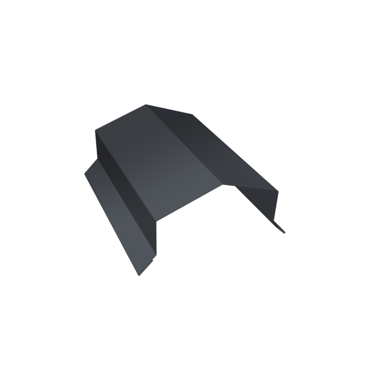 Парапетная крышка угольная 125мм 0,4 PE-Double с пленкой RAL 7024 мокрый асфальт (3м)