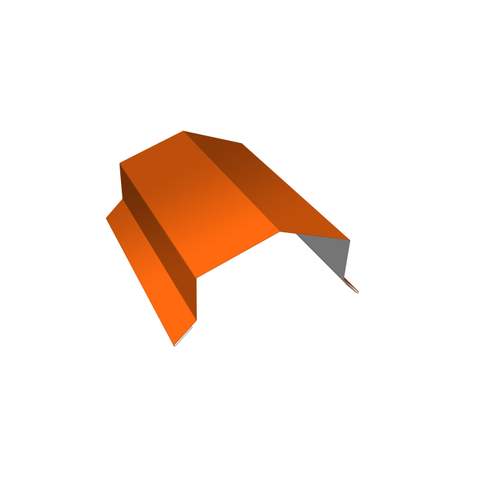 Парапетная крышка угольная 125мм 0,45 PE с пленкой RAL 2004 оранжевый (2,5м)