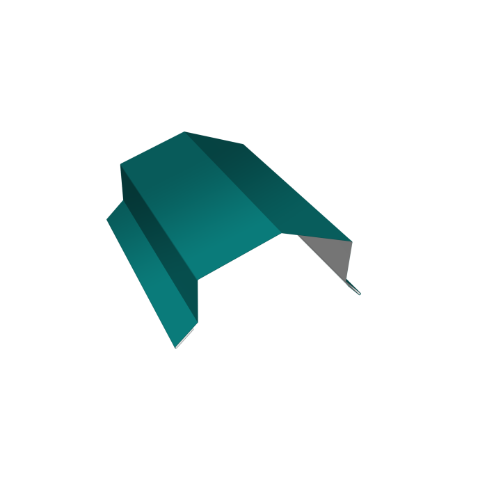 Парапетная крышка угольная 125мм 0,45 PE с пленкой RAL 5021 водная синь (2,5м)