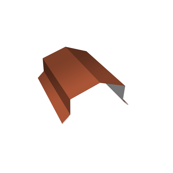 Парапетная крышка угольная 125мм 0,5 PurLite Matt RAL 8004 терракота (2м)