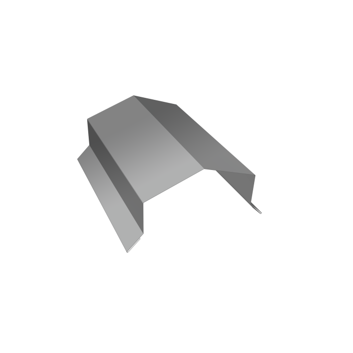 Парапетная крышка угольная 125мм 0,5 Satin с пленкой RAL 9006 бело-алюминиевый (3м)