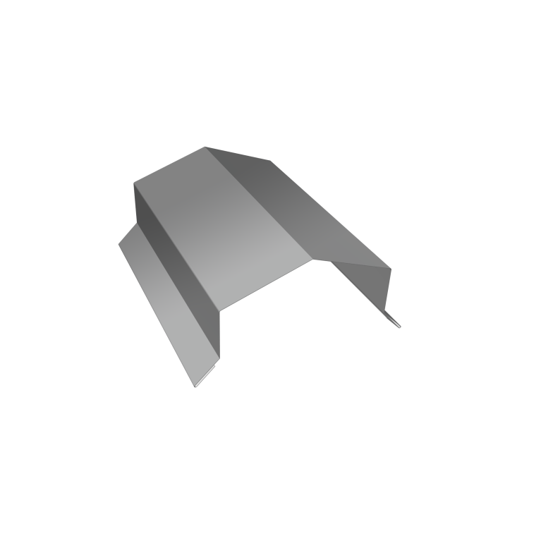 Парапетная крышка угольная 125мм 0,5 Satin с пленкой RAL 9006 бело-алюминиевый (3м)