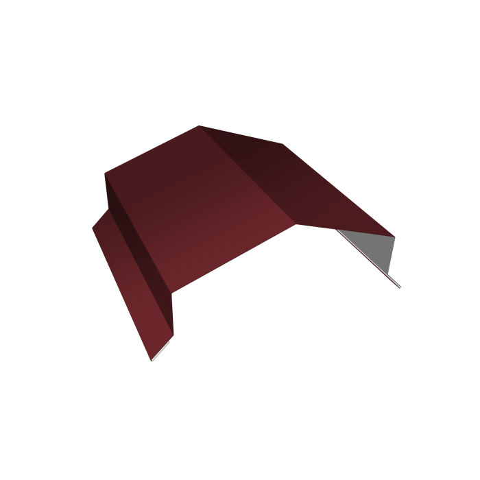 Парапетная крышка угольная 150мм 0,5 Satin с пленкой RAL 3005 красное вино (2м)