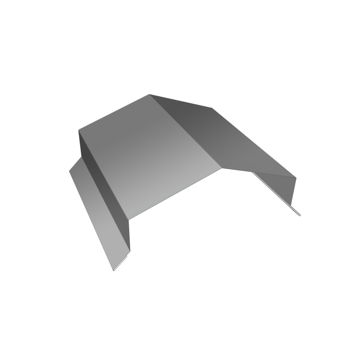 Парапетная крышка угольная 150мм 0,5 Satin с пленкой RAL 9006 бело-алюминиевый (2,5м)