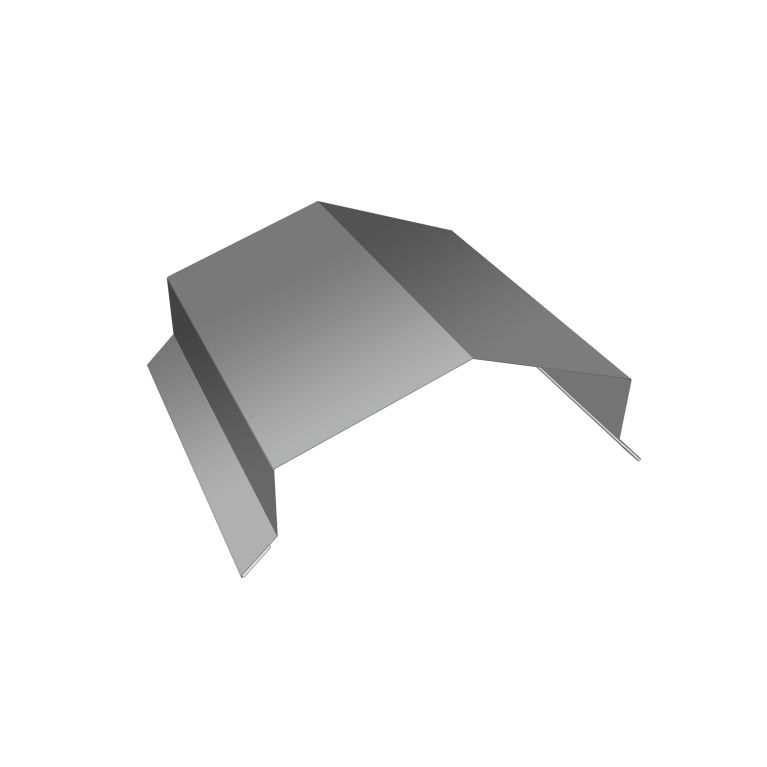 Парапетная крышка угольная 150мм 0,5 Satin с пленкой RAL 9006 бело-алюминиевый (3м)